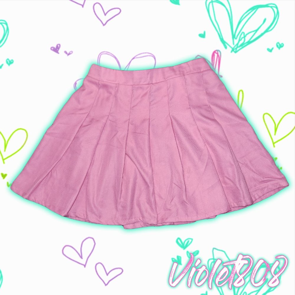[L] Streetwear Society Pink Pleated Mini Skirt
